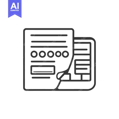 Aset desain premium: A document and device icon depicting data recording concepts