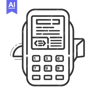 Aset premium populer: An illustration of a payment processing device with display and keypad