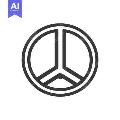Aset desain premium: A simple illustration displaying a peace symbol on a white background
