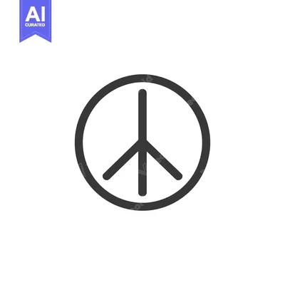 A simple graphic design symbol represents the concept of peace