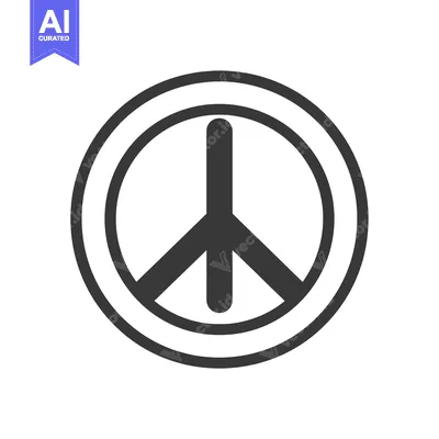 Peace Sign with Double Circle Outline