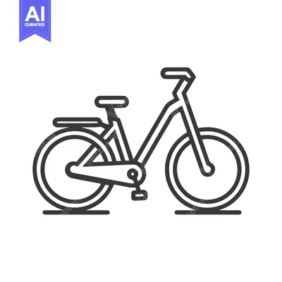 Premium design asset: Minimalist Bicycle Icon: Clean Line Art Illustration on White Backgrou
