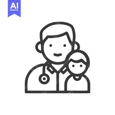 Popular premium asset: Doctor and Patient Icon: Minimalist Line Art for Healthcare
