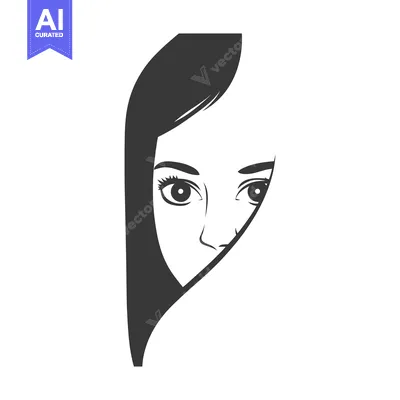 Aset premium populer: An illustration depicting a veiled woman staring intently forward