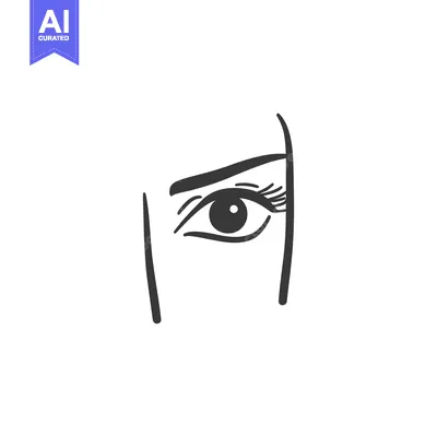 Premium design asset: A simple black and white sketch of a human eye