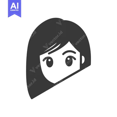 Popular premium asset: A simple and stylized illustration of a young female face