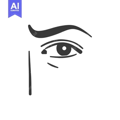 Popular premium asset: A minimalist black and white illustration of a human eye