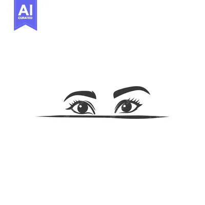 Elegant depiction of eyes featuring eyebrows and long eyelashes