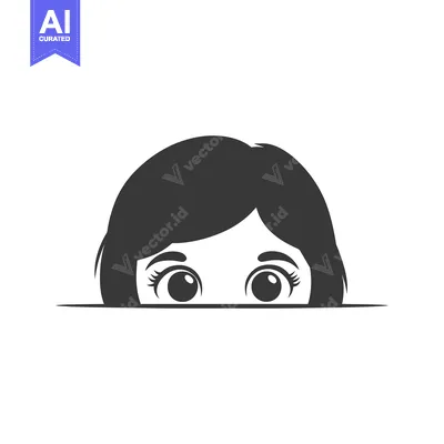 A graphic illustration depicting a portion of a young female head