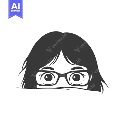 A stylized illustration depicting a woman with glasses and dark hair