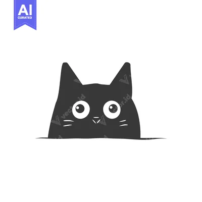 Popular premium asset: A cute cartoon black cat peeking from behind a surface