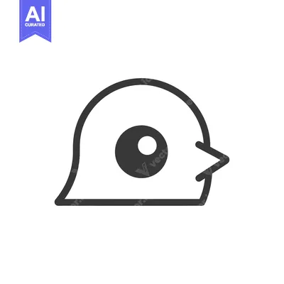 Aset premium populer: A stylized side view image of a bird head illustration