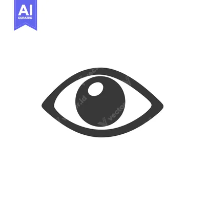 A simple black and white depiction of a human eye