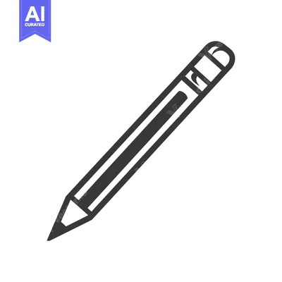 A gray and white image depicting a wooden writing pencil