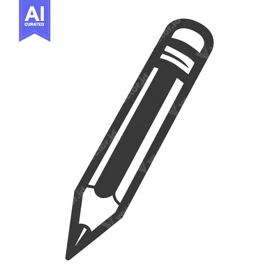 A monochrome illustration depicting a sharpened pencil on a white back