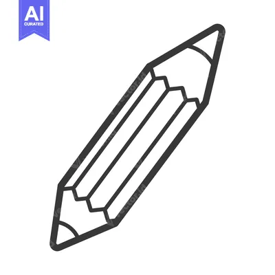 Premium design asset: A simple illustration of a sharpened pencil on white background