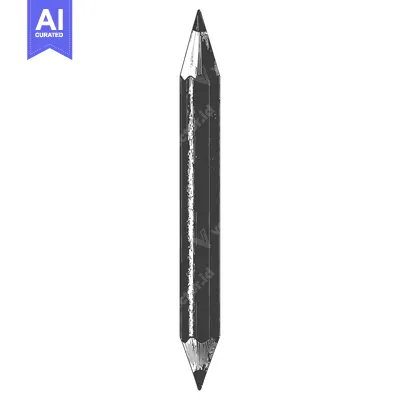 Premium design asset: A single centered illustration shows two pencil tips facing each other
