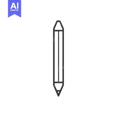 Aset desain premium: A simple black and white vector illustration of a pencil object