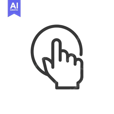 Aset desain premium: Finger Tap Icon: Minimalist Touchscreen Interaction Symbol in Black an