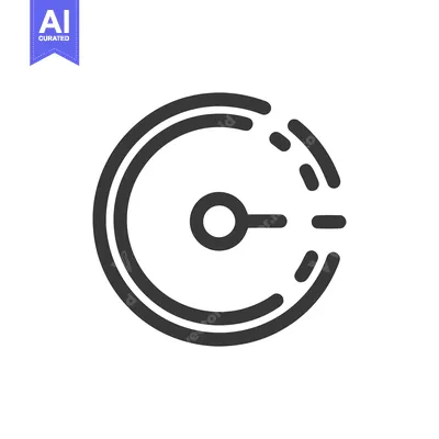 Aset premium populer: Circular Target Icon with Dashed Lines, Minimalist Design, Dark Gray o