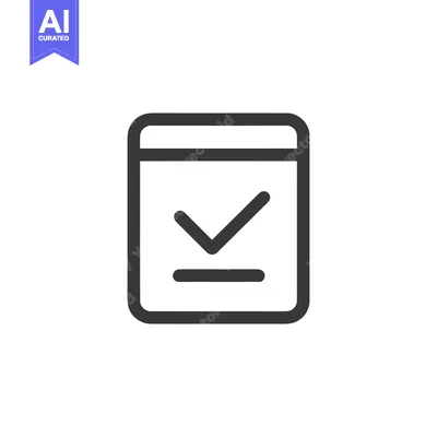 Aset premium populer: Minimalist Checkmark Icon: Dark Gray Tick in Rounded Square Frame on W