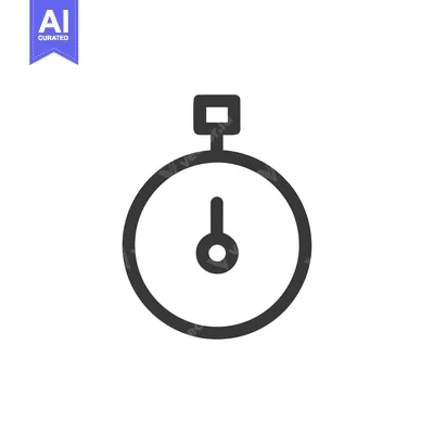 Aset desain premium: Minimalist Stopwatch Icon: Precision Timing in Simple Design