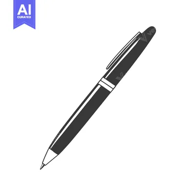 Aset premium populer: A single black ink pen isolated against a white background