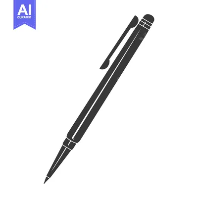 A single black ballpoint pen laying at a slight diagonal angle