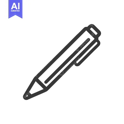Premium design asset: Minimalist Pen Icon: Bold Outline on White Background