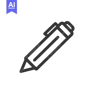 Aset premium populer: Minimalist Pen Icon: Bold Outline, Clean Design, Writing Tool Symbol