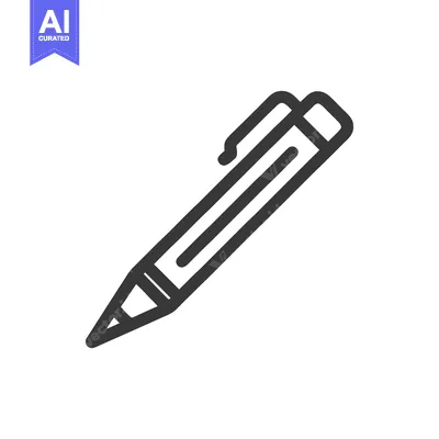 Popular premium asset: Minimalist Pen Icon: Bold Outline on White Background, Writing Tool Sy