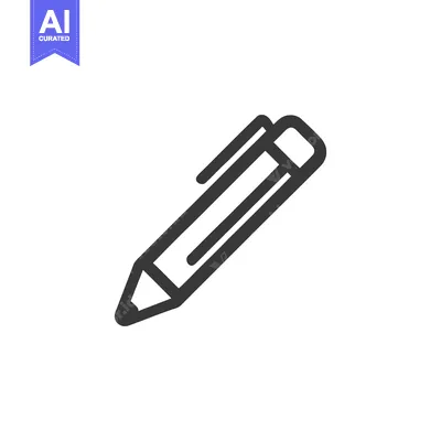 Aset desain premium: Minimalist Pencil Icon: Simple, Clean Design on White Background