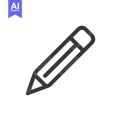 Popular premium asset: Minimalist Pencil Icon: Dark Gray Outline on White Background