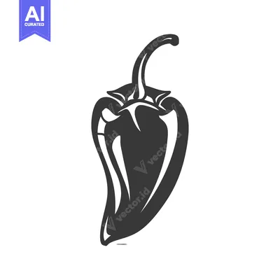 A black and white illustration shows a single chili pepper