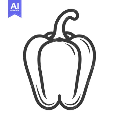 A graphic representation of a bell pepper vegetable