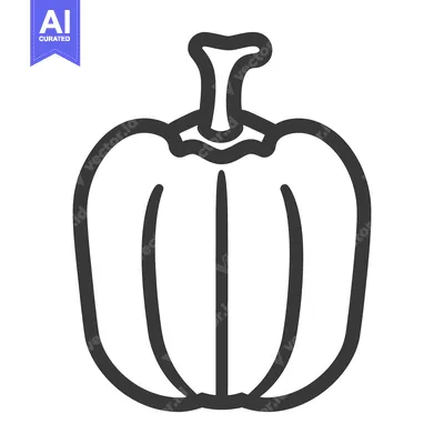 Aset premium populer: Simple outlined illustration of a bell pepper vegetable