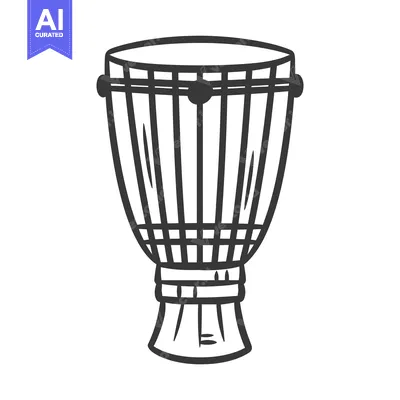 Premium design asset: This is a drawing depicting a tall goblet shaped drum