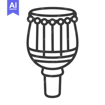 Popular premium asset: A simple black and white image of a drum