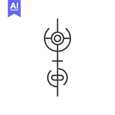 An abstract graphic symbol displayed vertically on a white background