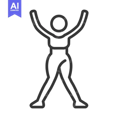 Simple line drawing of a woman doing fitness exercise