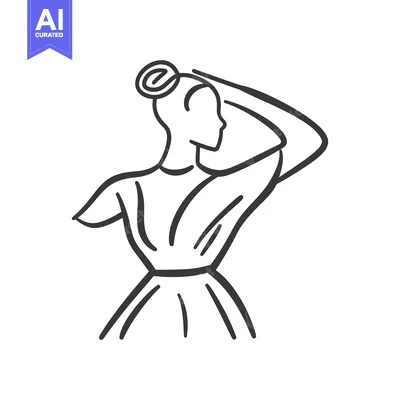 Aset premium populer: A stylized illustration shows a woman with an updo and dress