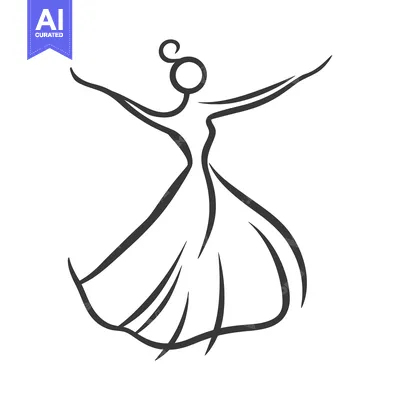 Popular premium asset: A simple illustration depicts a woman dancing with outstretched arms g