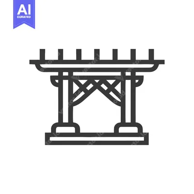 Aset premium populer: Minimalist line art of a traditional Japanese Torii gate design on whi