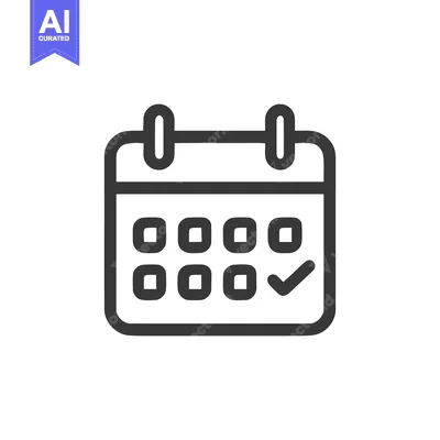 Popular premium asset: Minimalist Calendar Icon with Checkmark, Dark Gray on White Background