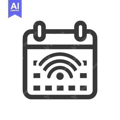 Aset premium populer: Calendar with WiFi Symbol: Schedule Connectivity, Digital Planning Ico