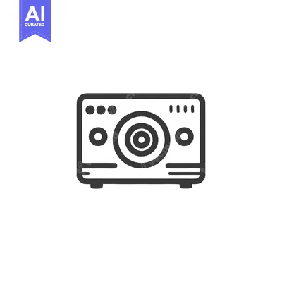 Aset premium populer: Retro Speaker Icon: Minimalist Design with Concentric Circles and Roun