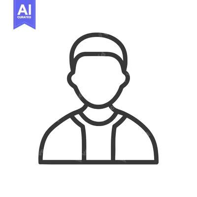 Aset desain premium: Faceless Person Icon: Minimalist Line Art, Modern Design, Isolated on