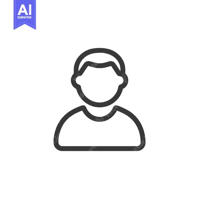 Minimalist Man Icon: Simple Outline of a Person's Silhouette