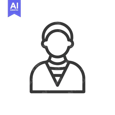 Aset desain premium: Minimalist Person Icon: Simple Outline of a Figure with Distinctive Co