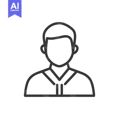 Aset premium populer: Minimalist Line Art: Faceless Person in Collared Shirt Icon